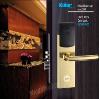 KHÓA KHÁCH SẠN INOX304 MÀU VÀNG BÓNG KOLER KL300-PVD MỞ CỬA BẰNG THẺ TỪ VÀ CHÌA KHÓA CƠ