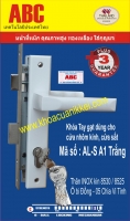 KHÓA CỬA NHÔM KÍNH ( Khóa tay gạt ABC dùng cho cửa Nhôm kính AL-A1 Trắng sứ ) - KHÓA TAY GẠT CỬA NHÔM KÍNH